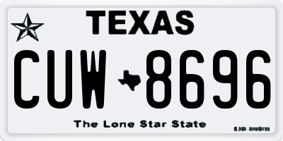 TX license plate CUW8696