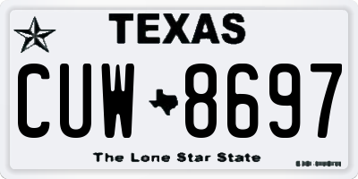 TX license plate CUW8697