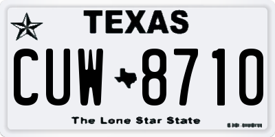 TX license plate CUW8710