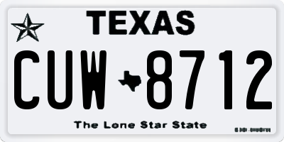 TX license plate CUW8712