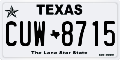 TX license plate CUW8715