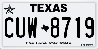 TX license plate CUW8719