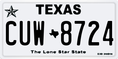 TX license plate CUW8724