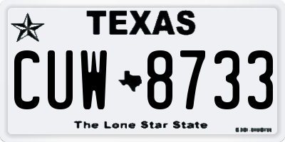 TX license plate CUW8733