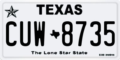 TX license plate CUW8735