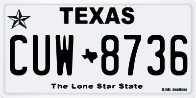TX license plate CUW8736
