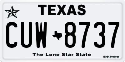 TX license plate CUW8737