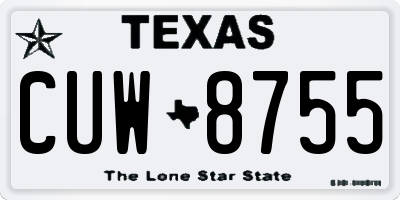 TX license plate CUW8755
