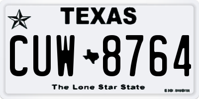 TX license plate CUW8764