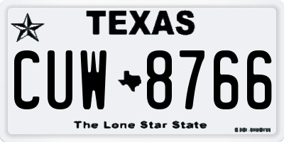 TX license plate CUW8766
