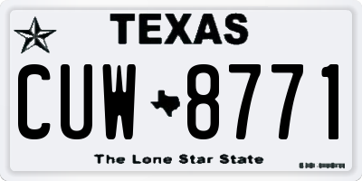 TX license plate CUW8771