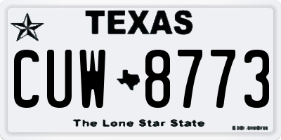 TX license plate CUW8773