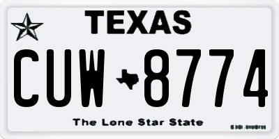 TX license plate CUW8774