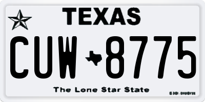 TX license plate CUW8775