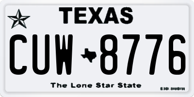 TX license plate CUW8776