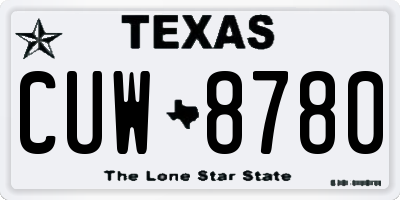 TX license plate CUW8780