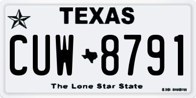 TX license plate CUW8791