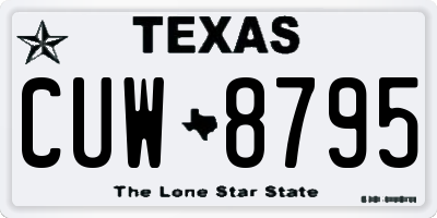 TX license plate CUW8795