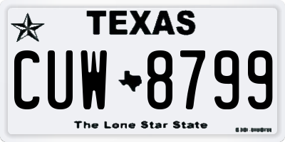 TX license plate CUW8799