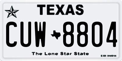 TX license plate CUW8804