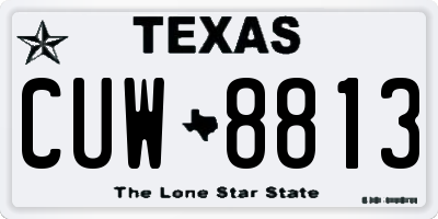 TX license plate CUW8813