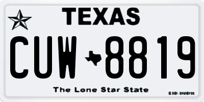 TX license plate CUW8819