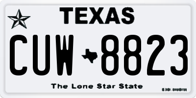 TX license plate CUW8823