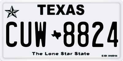 TX license plate CUW8824