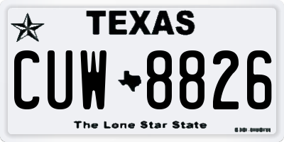 TX license plate CUW8826