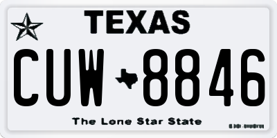 TX license plate CUW8846