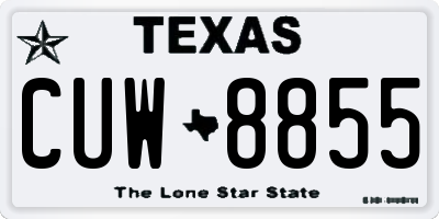 TX license plate CUW8855