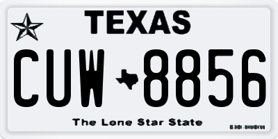 TX license plate CUW8856