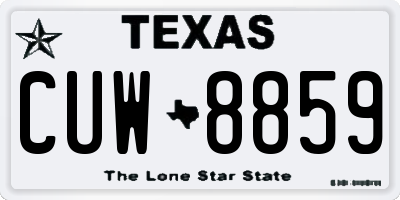 TX license plate CUW8859