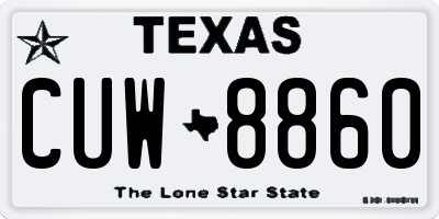 TX license plate CUW8860