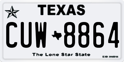 TX license plate CUW8864