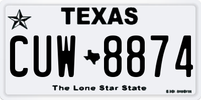 TX license plate CUW8874