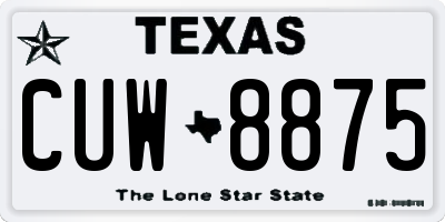 TX license plate CUW8875