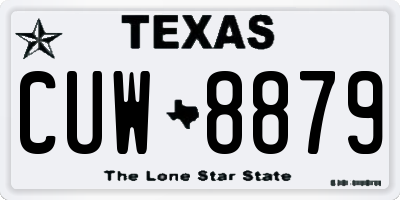 TX license plate CUW8879