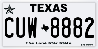 TX license plate CUW8882