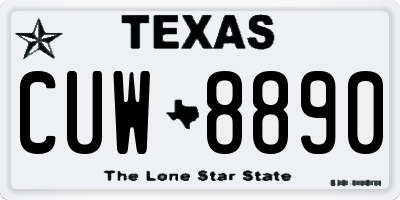 TX license plate CUW8890