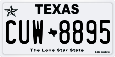 TX license plate CUW8895