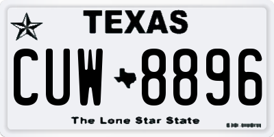 TX license plate CUW8896