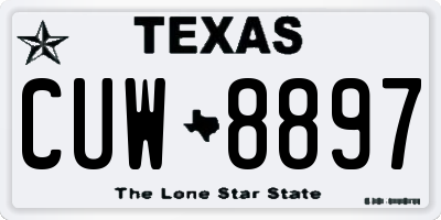 TX license plate CUW8897