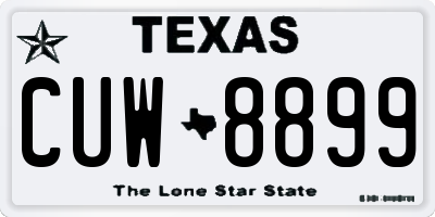 TX license plate CUW8899