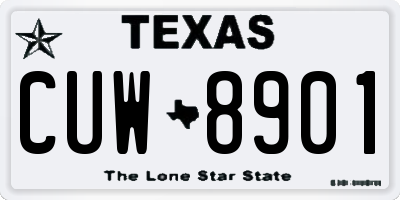 TX license plate CUW8901