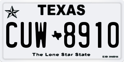 TX license plate CUW8910