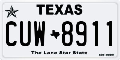 TX license plate CUW8911