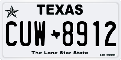 TX license plate CUW8912