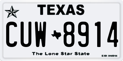 TX license plate CUW8914