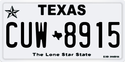 TX license plate CUW8915